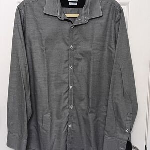 Ryan Seacrest Men's Black and White Striped Shirt